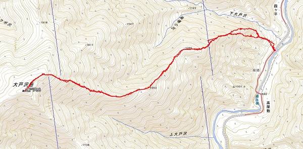 大戸沢岳　スキールート